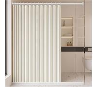 Waterproof Magnetic Shower Curtain Soft Washable Fabric Foldable Design for Bathrooms & Bathtubs Beige 300x200cm -Stylish & Easy to Clean