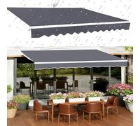 Waterproof Manual Retractable ning Canopy Replacement Fabric 12x6.5ft Dark Gray Sune Shelter for Patio Shop Outdoor UseOutdoor ning Cover
