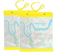 Waterproof Map Case, Map Cases Waterproof Hiking, Document Holder Map Pouch with Clear Window for Outdoor Expedition, Durable & Long Lasting Clarity, 12.6" x 11", 2Pcs Yellow