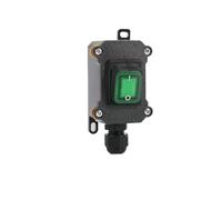 Waterproof Marine Rocker Switch with LED IP65 Inline Power Cord Outdoor Junction Box 12V 24V 220V 16A 30A Electrical Switch(Single green 12-24V,1 PCS)