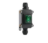 Waterproof Marine Rocker Switch With LED Outdoor Junction Box Inline Power Cord Power Switch IP65, 12V/24V/220V IDGTTLDF(Double green 220V,5 PCS)