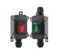 Waterproof Marine Rocker Switch with LED outdoor junction box Inline Power Cord power switch IP65, 12V/24V/220V IDGTTLDF(Double red 220V,5 PCS)