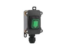 Waterproof Marine Rocker Switch With LED Outdoor Junction Box Inline Power Cord Power Switch IP65, 12V/24V/220V IDGTTLDF(Single green 220V,5 PCS)