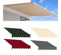 Waterproof Markise Canvas Fabric, UV Resistant, Awning Replacement Material for Terrace & Balcony, Premium Quality in Green/Red/Grey/Beige, 20x6.5ft (2/3/4/5/6/7m)