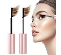 Waterproof Mascara, 2025 Upgrade 4D Silk Fiber Eyelash Mascara, for Buildable Lash Volume & Lash Extensions, Long-Lasting 36H Lift, No Clumping & No Smudging & No Flaking for Women (Brown, 2PCS)