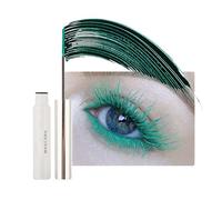 Waterproof Mascara with Coloured Telescopic Brush for Voluminous Fluttery Lashes - Smudge-Proof Makeup for Beauty Eye Looks & Eyeliner Finishes - Daily Wear & Christmas Party Makeup (Green)