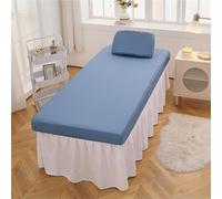 Waterproof Massage Bed Cover PU Leather Oilproof Massage Table Fitted Sheet, Beauty Spa Fitted Sheets for Beauty Bed & Tattoo Bed(Blue,80 * 190cm)