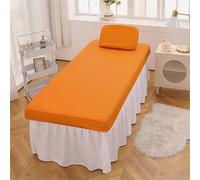 Waterproof Massage Bed Cover PU Leather Oilproof Massage Table Fitted Sheet, Beauty Spa Fitted Sheets for Beauty Bed & Tattoo Bed(Orange,70 * 190cm)
