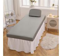 Waterproof Massage Bed Cover PU Leather Oilproof Massage Table Fitted Sheet, Beauty Spa Fitted Sheets for Beauty Bed & Tattoo Bed(Grey,70 * 190cm)