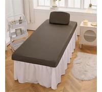Waterproof Massage Bed Cover PU Leather Oilproof Massage Table Fitted Sheet, Beauty Spa Fitted Sheets for Beauty Bed & Tattoo Bed(Brown,80 * 190cm)