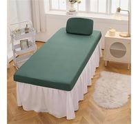 Waterproof Massage Bed Cover PU Leather Oilproof Massage Table Fitted Sheet, Beauty Spa Fitted Sheets for Beauty Bed & Tattoo Bed(Green,75 * 190cm)