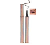 Waterproof Matte Felt Tip Eyeliner Pen Coffee Brown - Smudgeproof Long Lasting Liquid Formula With Slim Precision Retractable Tip For Detailed Lining And Winged Effects, Iridescent Glitter Barrel
