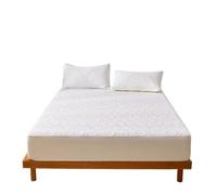 Waterproof mattress protector 1PC Plain Mattresses Cover,Thickened Design,Dustproof, Breathable,All Seasons for Bed(White,150x200cm)