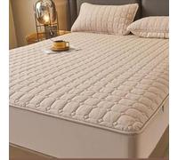 Waterproof Mattress Protector, 6-Side Zippered Encasement Cover, Noiseless, Breathable, Absorbent Cover, Deep Pocket Fits 12 Inch Mattress(Khaki,180 * 200+20cm)