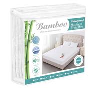 Waterproof Mattress Protector California King Size Cooling Mattress Protector Pad Cover Breathable Fitted Sheet Style Deep Pocket Soft Noiseless Mattress Protector Cal King