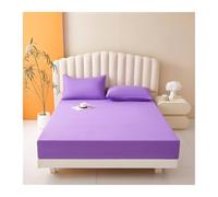 Waterproof Mattress Protector Cover Twin Double Queen Super King 20cm Deep Pocket Polyester Bed Mattress Pad Cover Fitted Sheet(Purple,150x200+20cm)