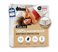 Waterproof Mattress Protector | Double Bed 135x190 cm | Hypoallergenic & Absorbent Cotton | 4 Corner Straps | Noise-free | Anti-Dust Mite | Fits up to 40 cm Deep | OEKO-TEX Certified | Ôhm