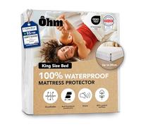 Waterproof Mattress Protector | King Size Bed 150x200 cm | Hypoallergenic & Absorbent Cotton | Fitted Sheet Style | Noise-free | Anti-Dust Mite | Fits up to 40 cm Deep | OEKO-TEX Certified | Ôhm