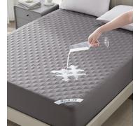 Waterproof Mattress Protector, Noiseless Queen Size Mattress Pad with Deep Pocket Fitted Up to 6"-21", Soft & Breathable Dirt-Proof Bed Mattress Cover Washable for Home, Bedroom, Hotel (Gray)