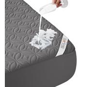 Waterproof Mattress Protector, Queen Size Mattress Pad Quilted Fitted with Deep Pocket 8"-18" Depth, Soft & Breathable Cooling Mattress Topper Cover for Dorm,Home, Hotel (Grey)
