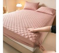Waterproof Mattress Protector,Quilting queen fitted sheet only with Deep Pocket Full-Wrap Elastic,Soft Dirt-Proof Mattress Coverfor Adults & Dorm Living Machine Washable(Pink,180x200cm)