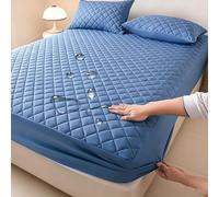 Waterproof Mattress Protector,Quilting queen fitted sheet only with Deep Pocket Full-Wrap Elastic,Soft Dirt-Proof Mattress Coverfor Adults & Dorm Living Machine Washable(Light Blue,180x200cm)