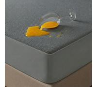Waterproof Mattress Protector, Single 90x190 cm, Fits 40cm Deep (Gray)