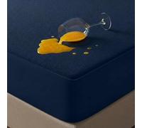 Waterproof Mattress Protector Single Bed 90 x 190 cm, Fits Up to 40 cm Deep Mattresses, Premium Terry Single Mattress Protector, All Around Elastic, Single Mattress Cover, Navy by Utopia Bedding