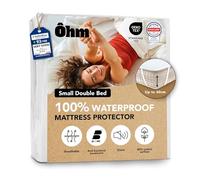 Waterproof Mattress Protector | Small Double Bed 120x190 cm | Hypoallergenic & Absorbent Cotton | 4 Corner Straps | Noise-free | Anti-Dust Mite | Fits up to 40 cm Deep | OEKO-TEX Certified | Ôhm
