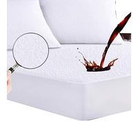 Waterproof Mattress Protector, Terry 100 Percent Cotton Fitted Sheet Topper Cover for Bed Mattress Breathable, Super Absorbent, Non-Allergenic & Non-Noisy - White, 122cm x 190cm - 4FT Small Double