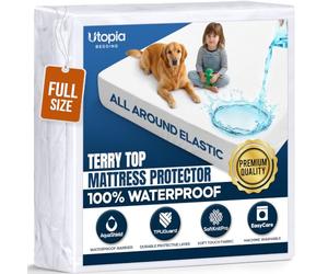 Waterproof Mattress Protector USA Full Size, Premium Terry Mattress Protector by Utopia Bedding