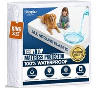 Waterproof Mattress Protector USA King Size, Premium Terry Mattress Protector by Utopia Bedding