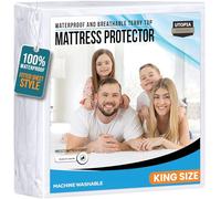 Waterproof Mattress Protector USA King Size, Premium Terry Mattress Protector by Utopia Bedding