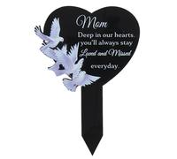 Waterproof Memorial Stake Plque - Graveside Decorations for Dad & Mom | Heart Remembrance Plque Stake for Cemetery | Memorial Plaques for Humans Graveyard Mom & Dad Remembrance