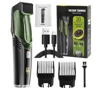 Waterproof Men's Cordless Vacuum Beard Trimmer - Rechargeable, Portable Facial Hair Clipper & Grooming Ki