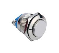 Waterproof Metal 1NO Momentary 19mm Push Buton Switch 3A/12~250V SPST 2 Pin Screw Terminal Push Start Button IDGTTLDF(2 Screw Termials,Flat head)
