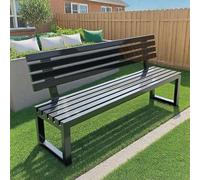 Waterproof Metal Garden Bench with Backrest, Pre-drilled for Easy Assembly, Stylish Outdoor Patio Seat, Ideal for Parks and Gardens, 100×40×85cm