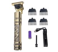 Waterproof Metal Hair Trimmer Kit with 4 Adjustable Combs, 1200mAh Battery, Charging Device, and Cleaning Brush for Precise Styling