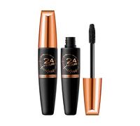 Waterproof Metal Mascara, Black Extra Slim Super Curling Voluming Eyelash, Bristle-less Metal Eyelash Brush, Long Lasting 4D Silk Fibres Mascara (Black)