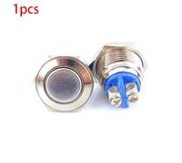Waterproof Metal Push Button Switch with 16mm Screw Terminal and Self Reset Function for Use in Electromagnetic Starter and Relay Circuit Control (Flat head)