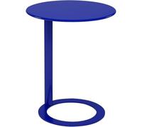 Waterproof Metal Side Table - Small C Table For Living Room & Bedroom, Modern End Table With Metal Frame, Perfect Sofa Coffee Table Dark Blue 48x56cm/18.9x22in