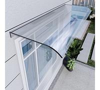 Waterproof Metal Window Awning - UV & Rain Protection Canopy for Garden & Patio Polycarbonate Sheltering Curved Outdoor Rain Shelter
