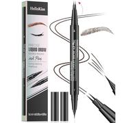 Waterproof Microblading Eyebrow Pen Pencil, New 2 in 1 Double Ended Magic Precise Eyebrow Pen Microblade Effect Eyebrow Pencil Brow Contouring Pen with 2 Micro Fork Tip, Last All-Day (#03 Dark Brown)