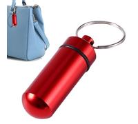 Waterproof Mini Metal Pill Holder - Pocket Pill Case Keychain | Portable Pellet Organizer Container for Purse, Travel, Camping, Office, Daily Medicine Storage for Adults & Seniors