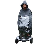 Waterproof Mobility Scooter Cape Windproof Full Length Rain Poncho with Hood & Hand Vents, Clear PVC Panel, Heavy Duty Black - Speedwellstar