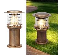 Waterproof Modern Pathway Light - Bronze Aluminum Landscape Bollard with Acrylic Shade, E26 Path Lamp for Garden, Lawn, Driveway, Garage Decoration (30CM)