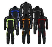 Waterproof Motorbike Suits Motorcycle Armor Suit Bike Rider Suit 2 piece Suit Motorbike Racing Suit for All Weather CE Armour for Mens. (Green, 2XL)