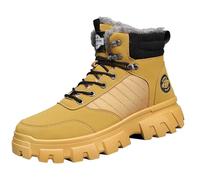 waterproof motorcycle boots Padded Cotton Shoes High Top Thick Bottom Outside Wear Warm Boots Models Retro Men's Cold Weather Work waterproof motorcycle mens short wellies