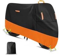 Waterproof Motorcycle Cover, 210D Oxford Fabric with Lock Hole & Storage Bag, All-Weather Rain, Dust, UV Protection for Moped and Scooter