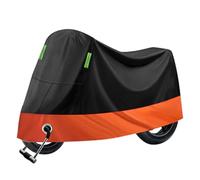 Waterproof Motorcycle Cover Compatible for Honda CBR125R - Portable, Dustproof, UV and Rust Protection, All-Weather Motorbike Storage Solution,B/BlackOrange